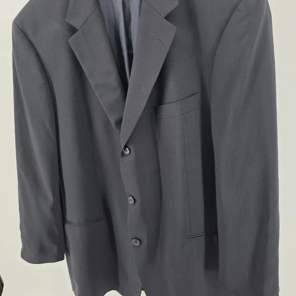 Hugo Boss Black Wool Blazer – Size 48R – Made in USA Three-Button Sport‎ Coat